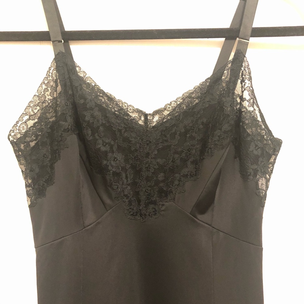 Vintage black Lace Slip Dress 32B